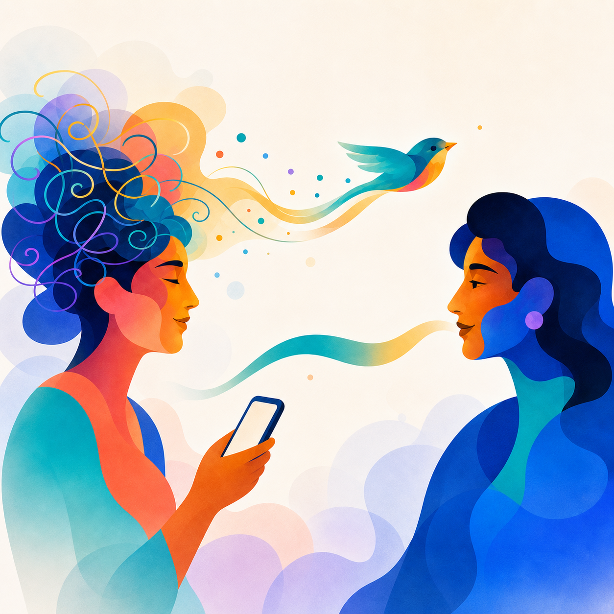 A tangled message becoming clear before it reaches another person