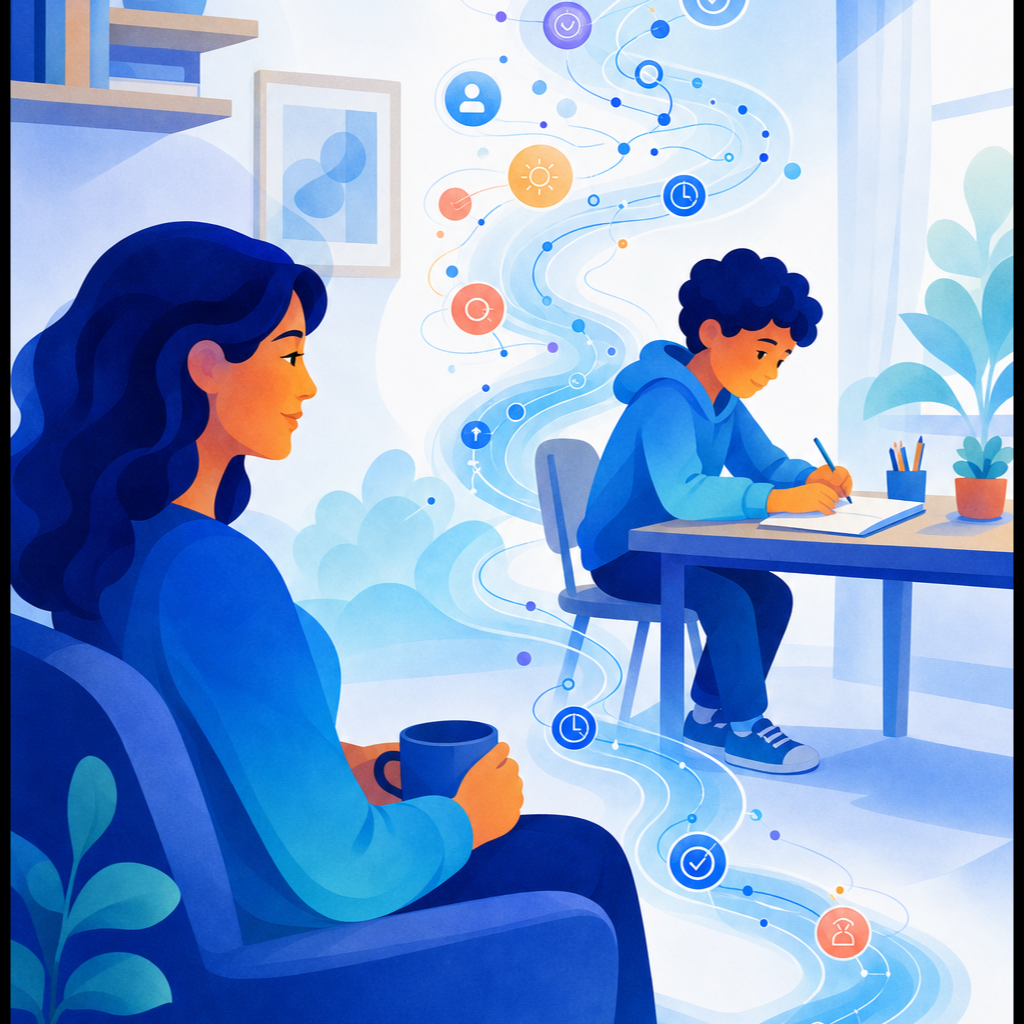A parent calmly turning a worrying moment into a dated record